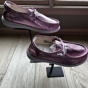 NEW - Corkys Lavendar Metallic Flats Slip-On Loafers - Size 6